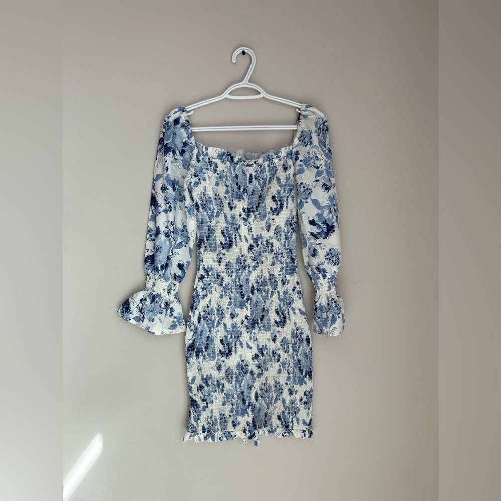 Blue and white floral dress 👗 size M - Picture 5 of 8
